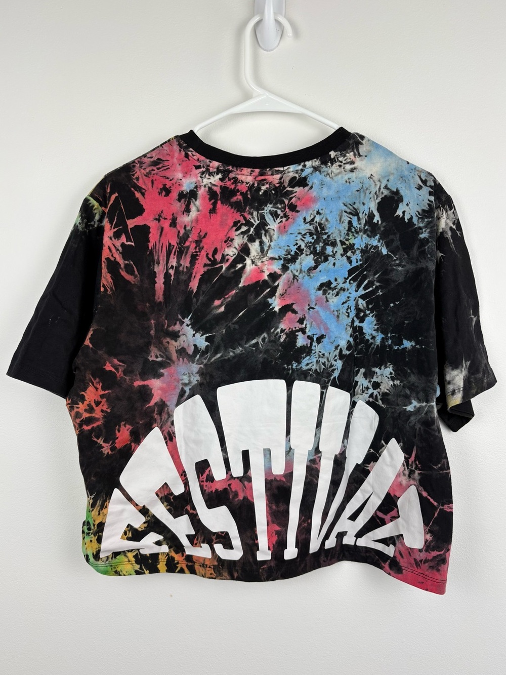 Dreamville Festival Tie-Dye Crop Tee XL EUC 100% Cotton Merch Psychedelic Chic - Picture 3 of 6